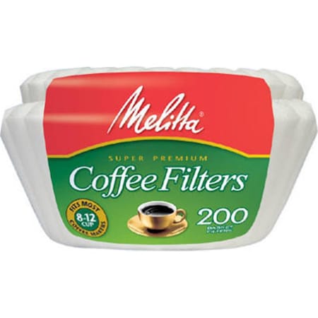 Melitta 629524 8 Cup Coffee Basket Filter, White, 200PK ME574030